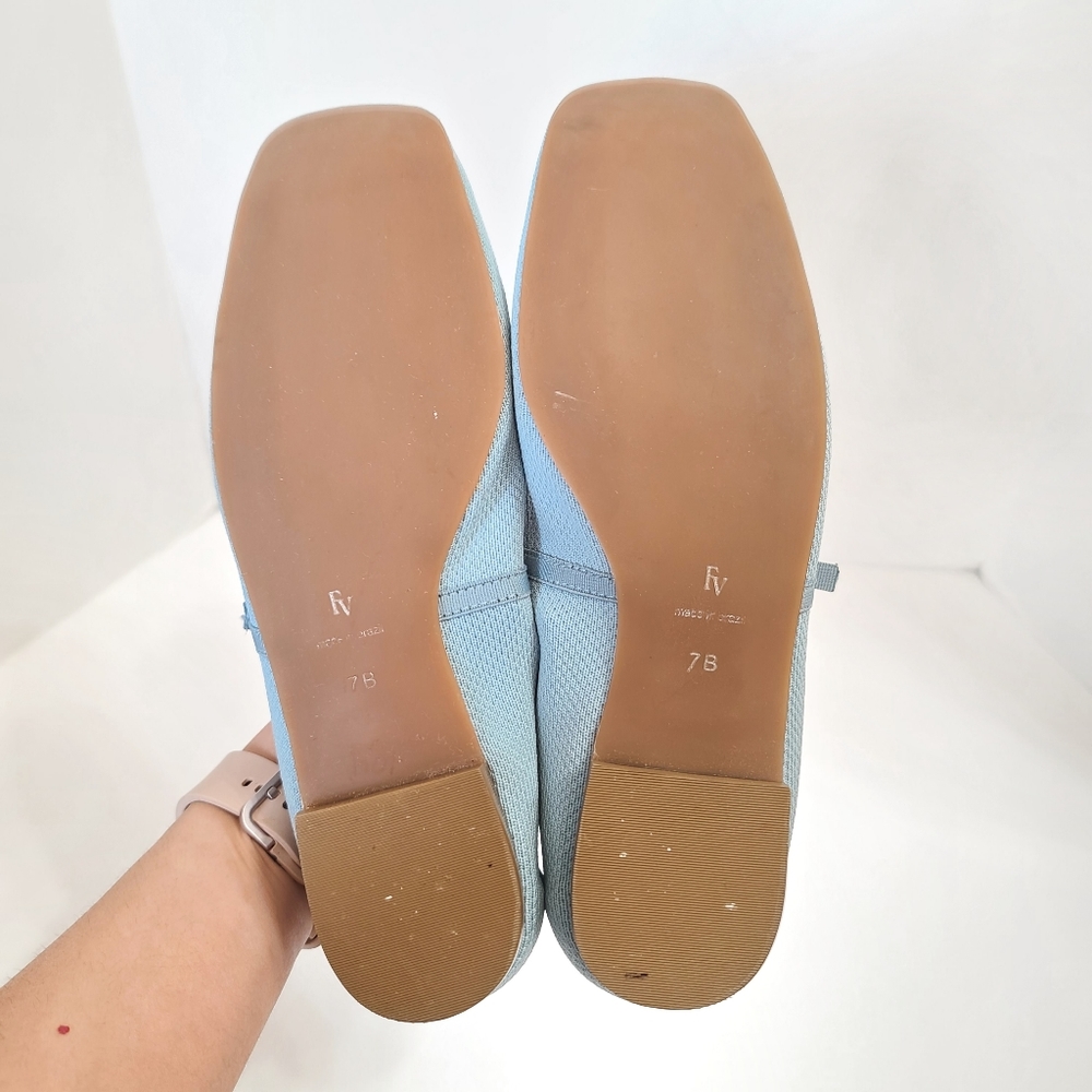 Frances Valentine | Jude Mary Jane Knit Flat Light Blue Size 7 - Picture 13 of 13